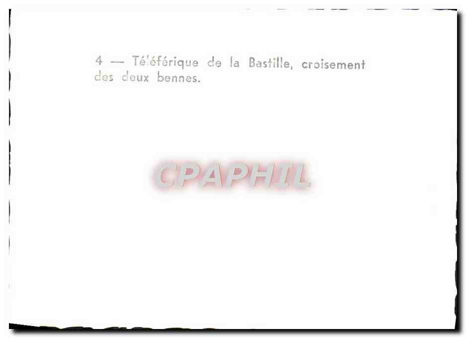 Téléférique de la Bastille — croisement des deux bennes — CPAPHIL — Verso
