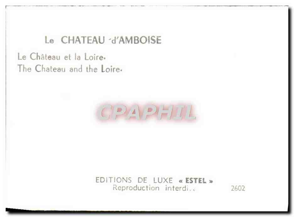 CPM Le Chateau d'Amboise Le Chateau Et La Loire — Rückseite