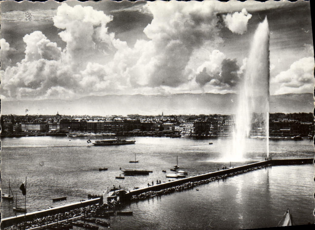 CPM Geneve La Rade Et Le Jet D'Eau