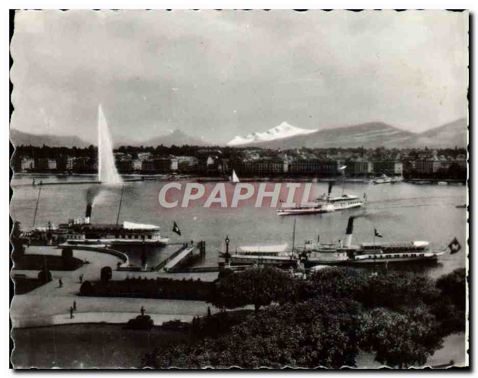 CPM Geneve La Rade Et Le Mont Blanc
