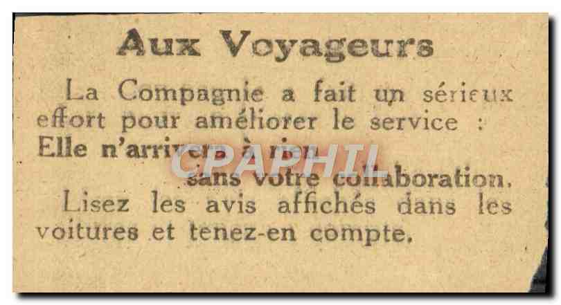 Ticket Compagne Des Tramways Limoges 60c Faubourg des Casseaux Montjovie  — Verso