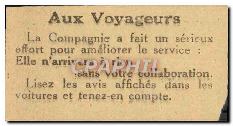 Ticket Compagne Des Tramways Limoges 60c Faubourg des Casseaux Montjovie  — Verso
