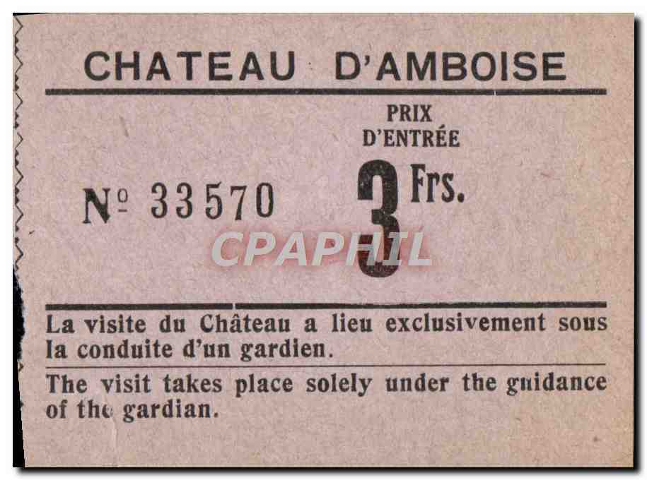 Ticket Chateau d'Amboise