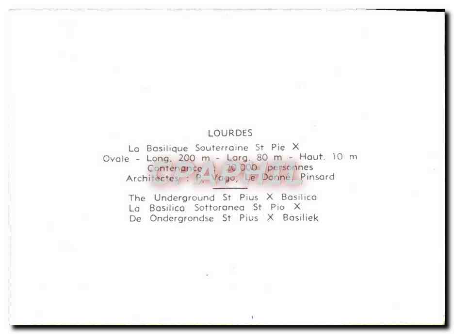 CPM Lourdes La Basilique Souterraine — Verso