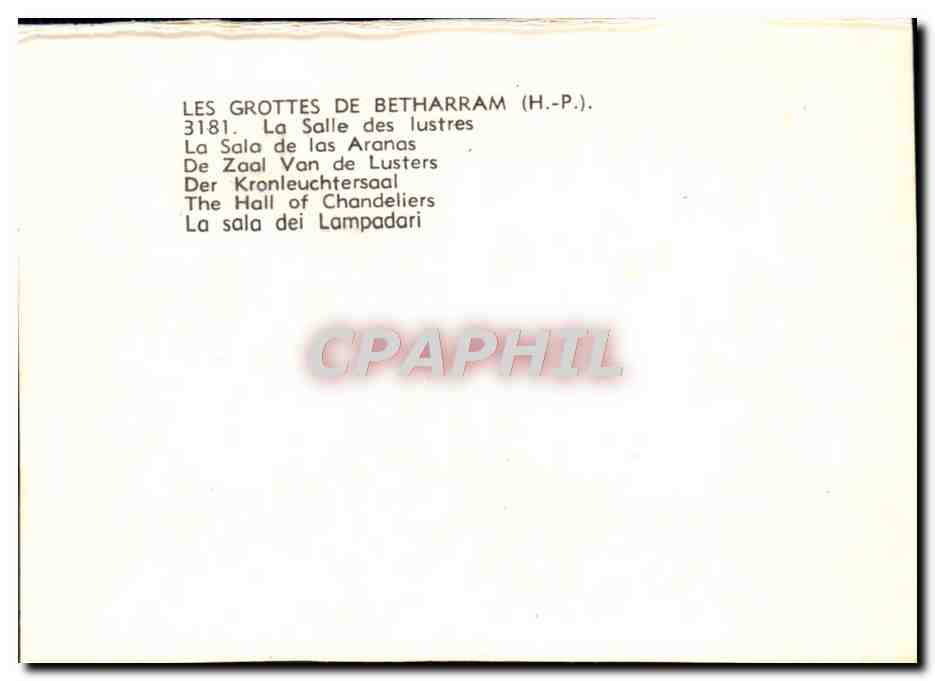 CPM Les Grottes De Betharram La Salle Des Lustres — Back