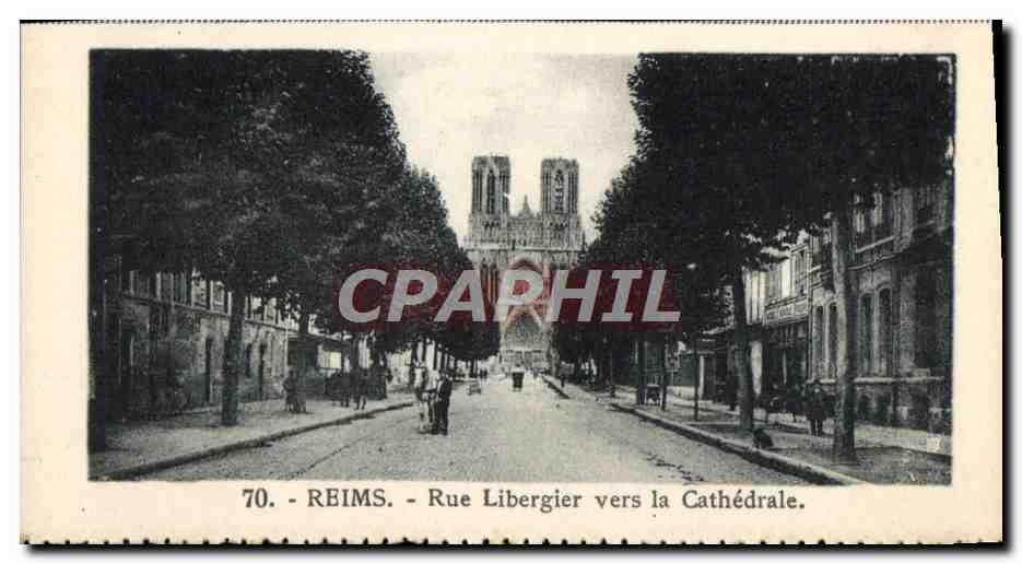 CPM Reims Rue Libergier Vers La Cathedrale