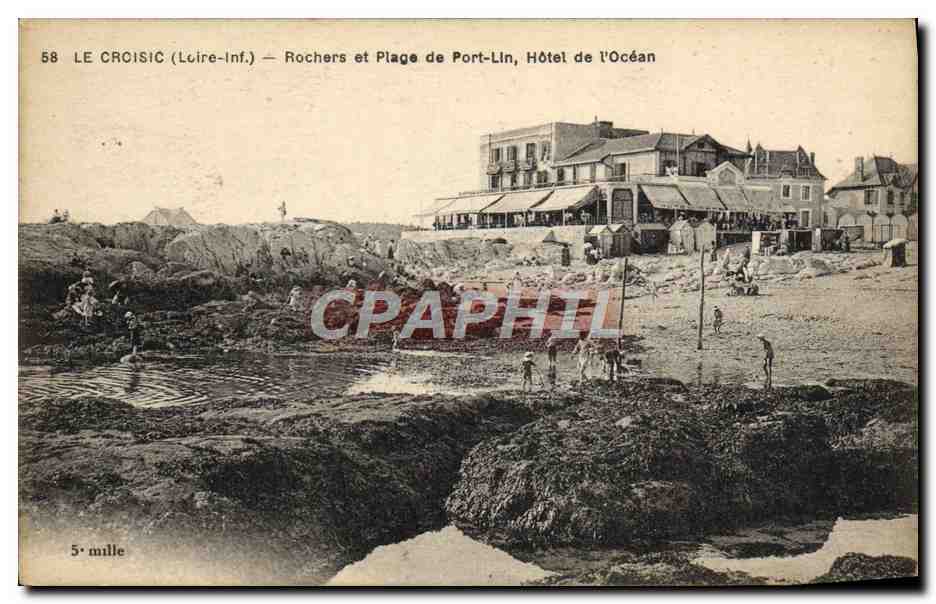 CPA Le Croisic Rochers Et Plage De Port Lin Hotel De l'Ocean