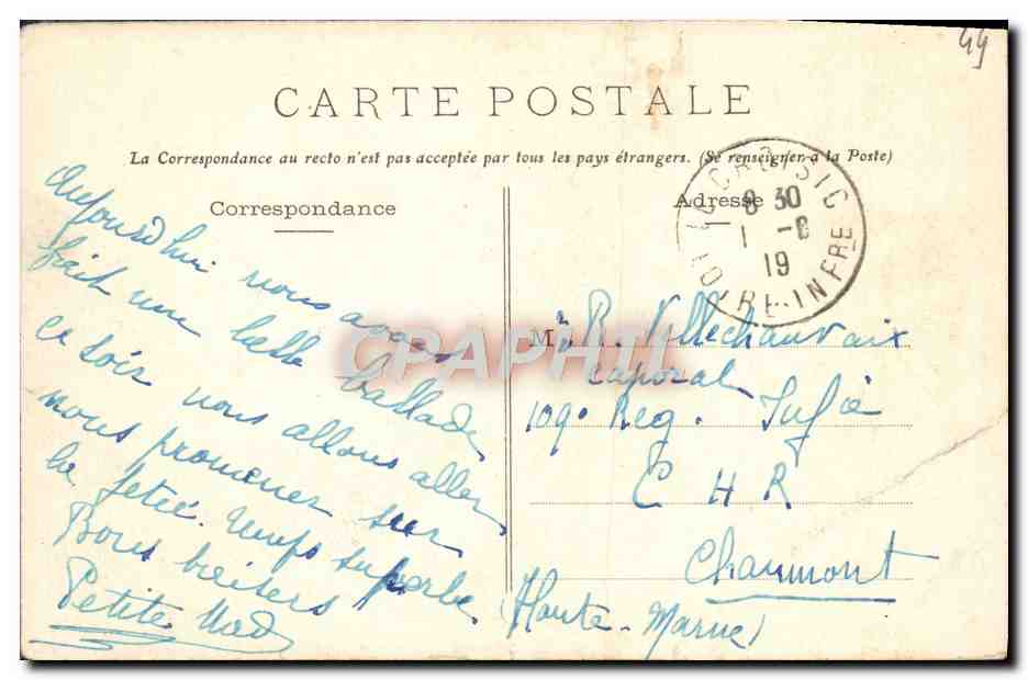 CPA Le Croisic Rochers De La Plage Du Port Lin — Rückseite