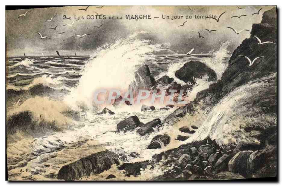 CPA Les Cotes De La Manche Un Jour De Tempete