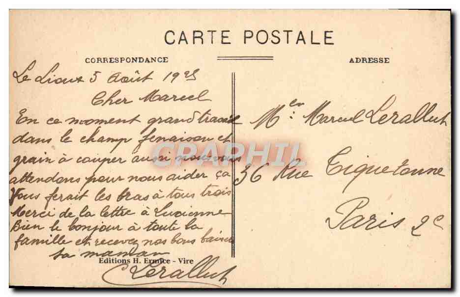 CPA Notre Normandie Jeune Fille A Marier — Verso