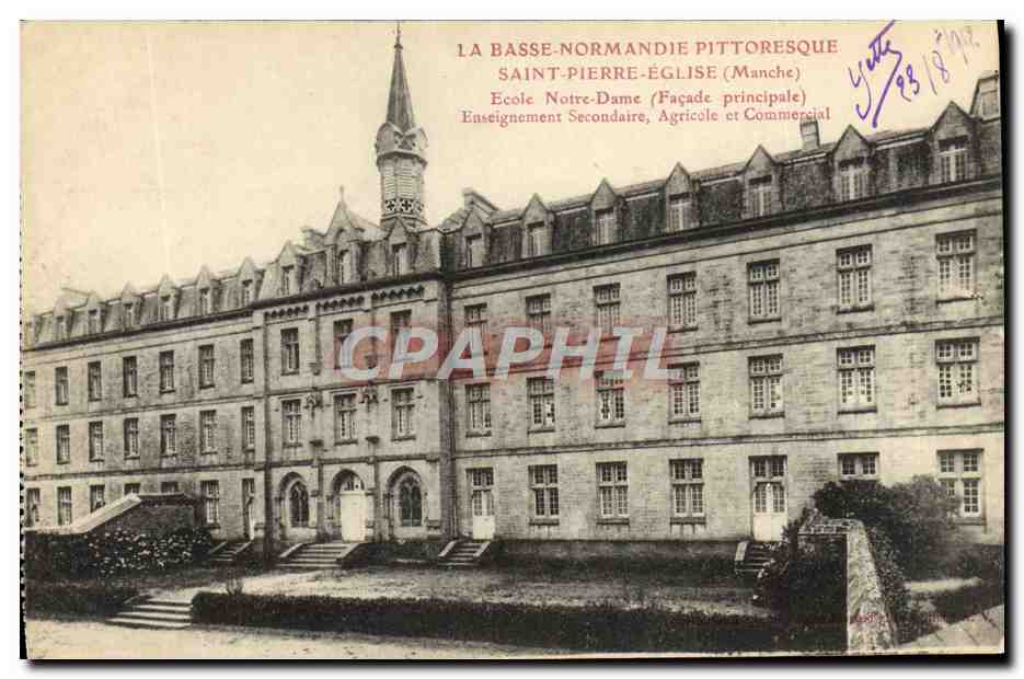École Notre-Dame (Façade principale) — Saint-Pierre-Église (Manche) — La Basse-Normandie pittoresque