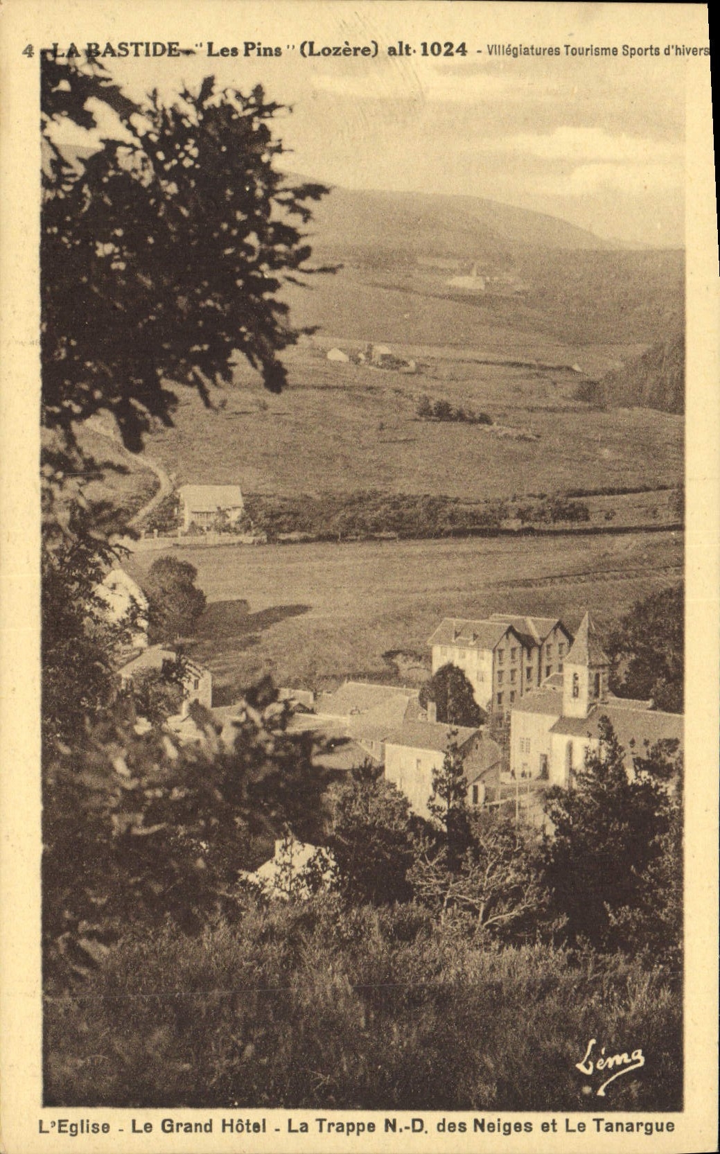 CPA La Bastide L'eglise Le grand Hotel La trappe ND des Neiges et la Tanargue 