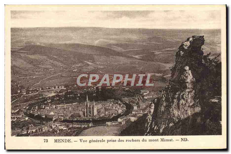Mende — Vue générale prise des rochers du mont Mimat — Arts des Arts Photomécaïques, Strasbourg