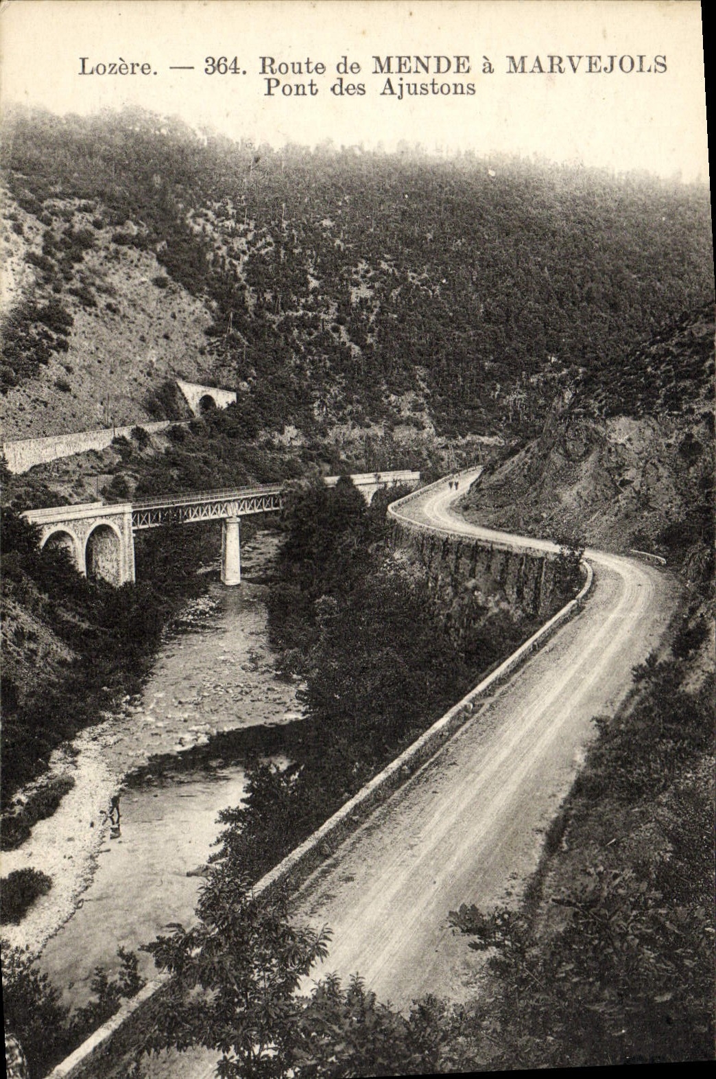 CPA Mende Route de a Marvejols Pont des Ajustons