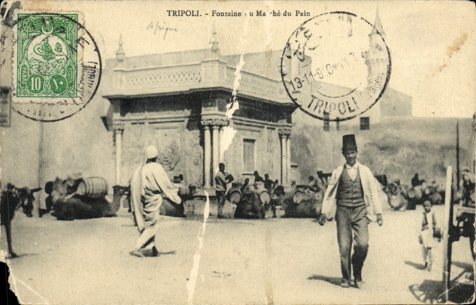 CPA Tripoli Fontaine du marche Pain Turquie 