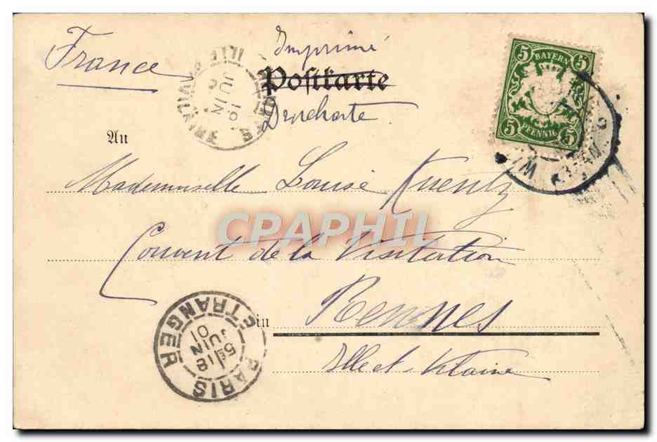 CPA Gruss Aus Wiirzburg — Rückseite