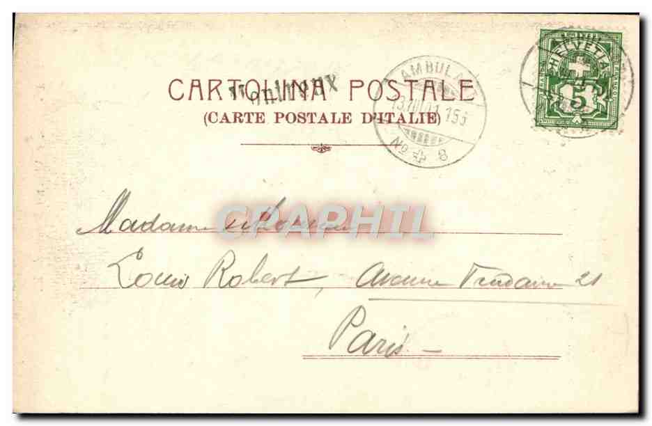 CPA Aosta Mon a Vittorio Emanuel II — Rückseite
