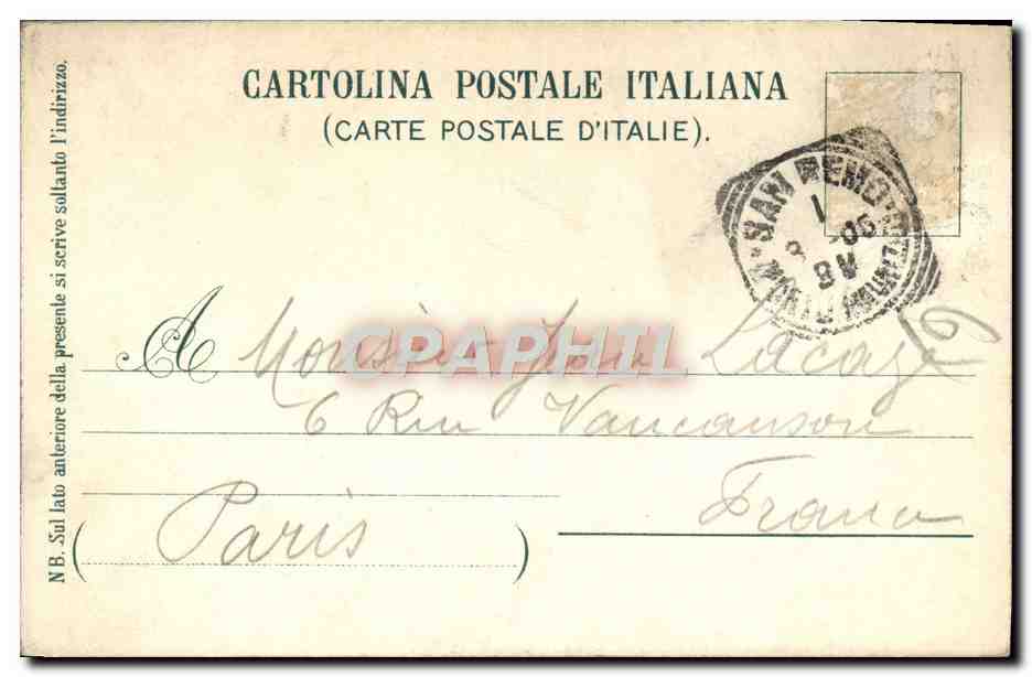 CPA San Remo Il Porto Bateaux — Rückseite