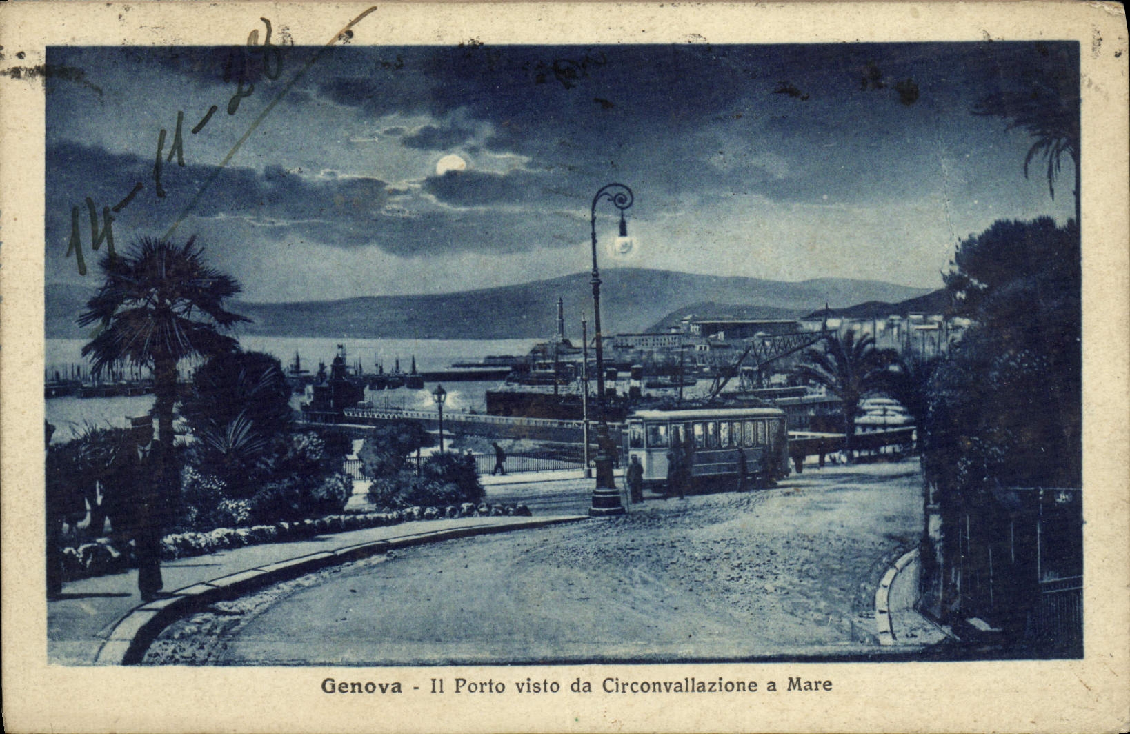 CPA Genova Porto Visto da Circonvallazione a Mare