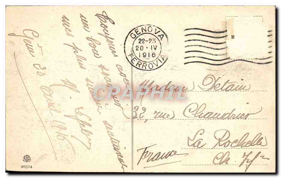 CPA Genova Il Porto Bateaux — Rückseite