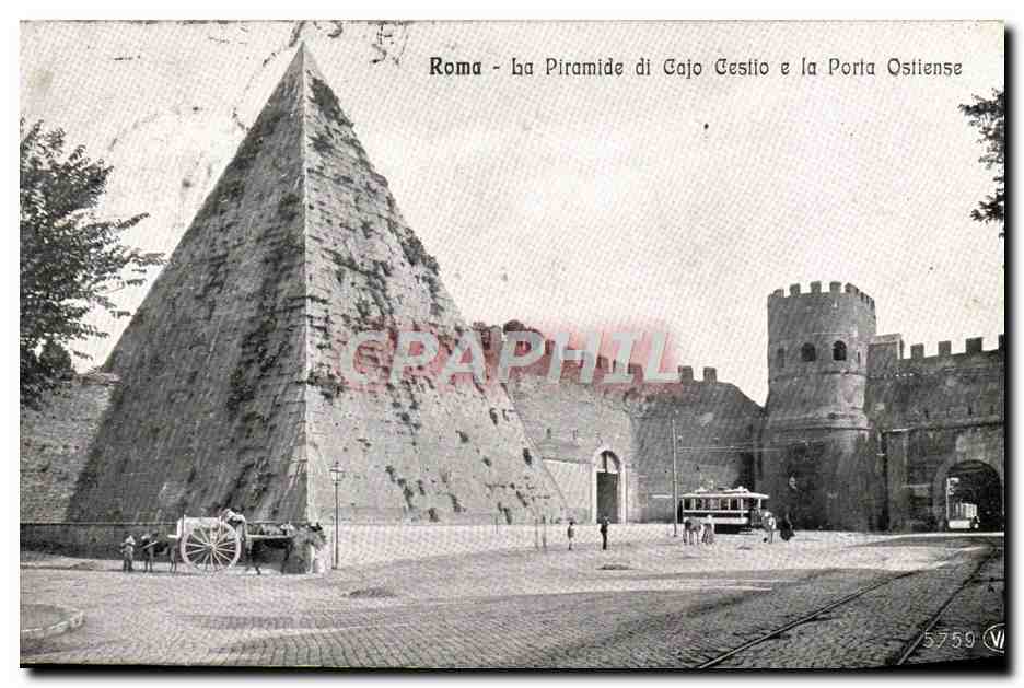 CPA Roma La Piramide di Cajo e la Porta Ostiense