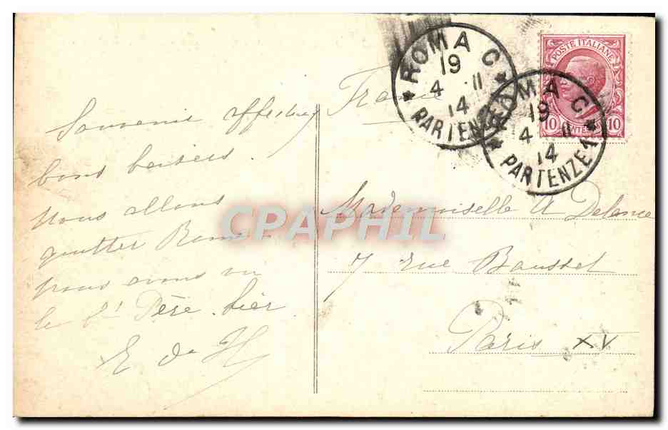 CPA Roma La Piramide di Cajo e la Porta Ostiense — Rückseite