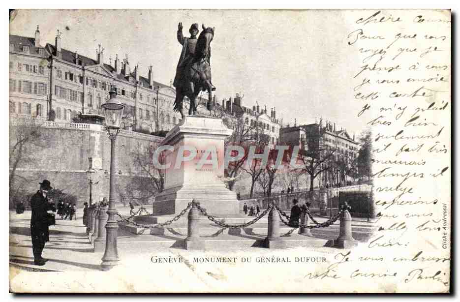 Genève — monument du général Dufour — éditeur Ollivier Androssi