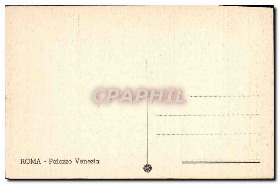 CPA Roma Palazzo Venezia — Rückseite