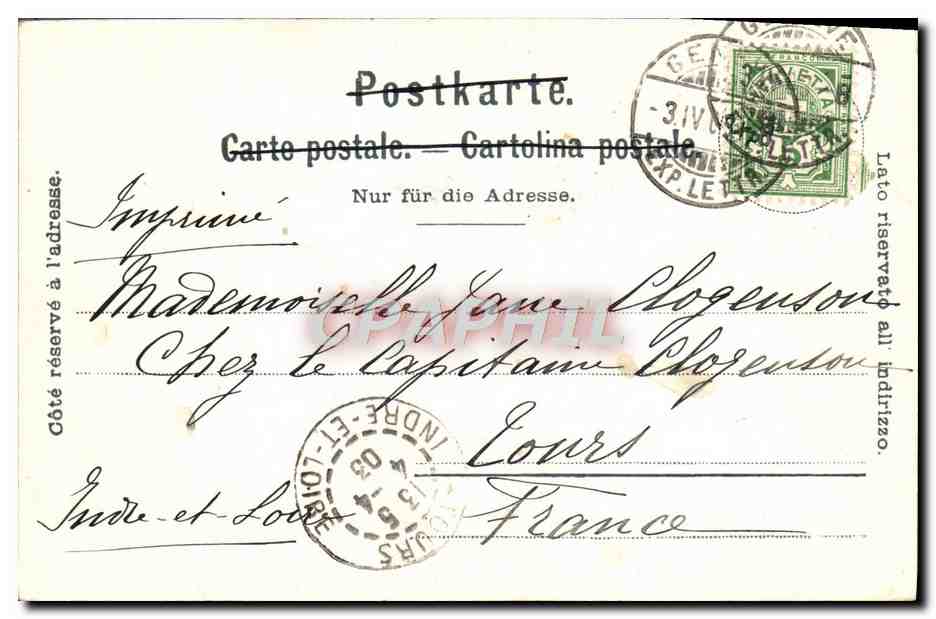 CPA Geneve Place Des Alpes — Rückseite