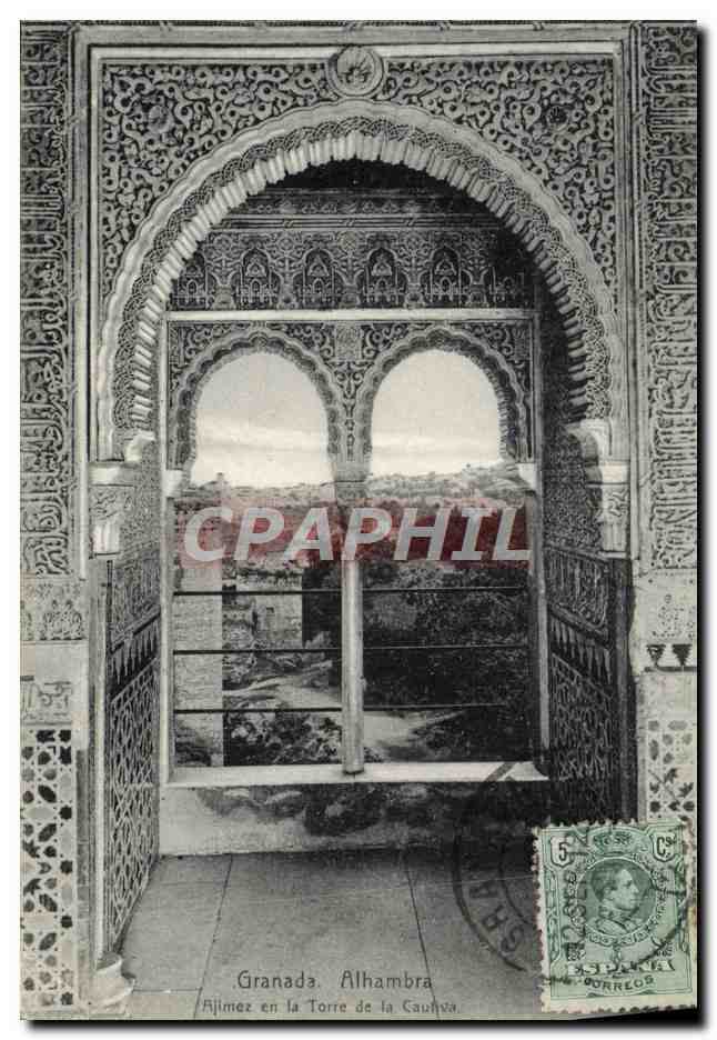 CPA Granada Alhambra Ajimez En La Torre De La Cautiva