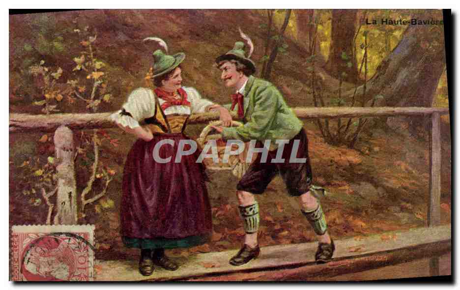 CPA La Haute Baviere Folklore Costume