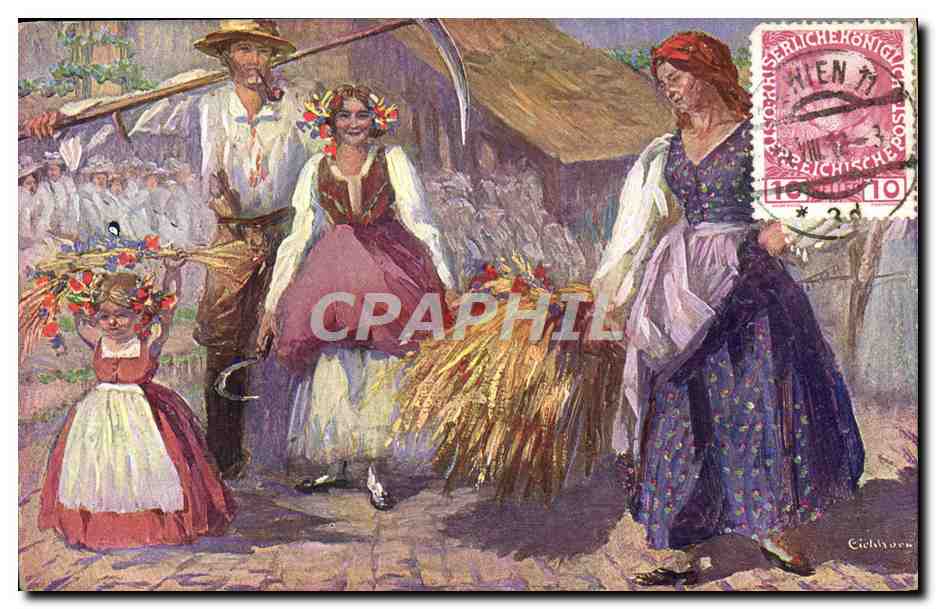 CPA Kaiser Jubil Huldigungsfestzug Wien Nationalitatengruppe 1908 Boheme 