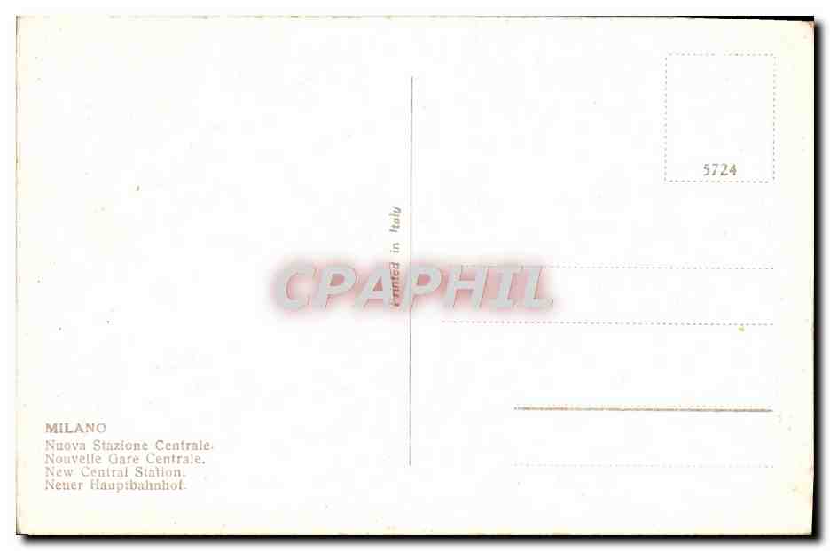 CPA Milano Nuova Stazione Centrale — Verso