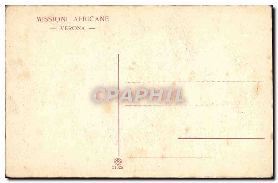 CPA Missionario In Viaggio Una Tappa Nella Foresta Missioni African eVerona  — Rückseite