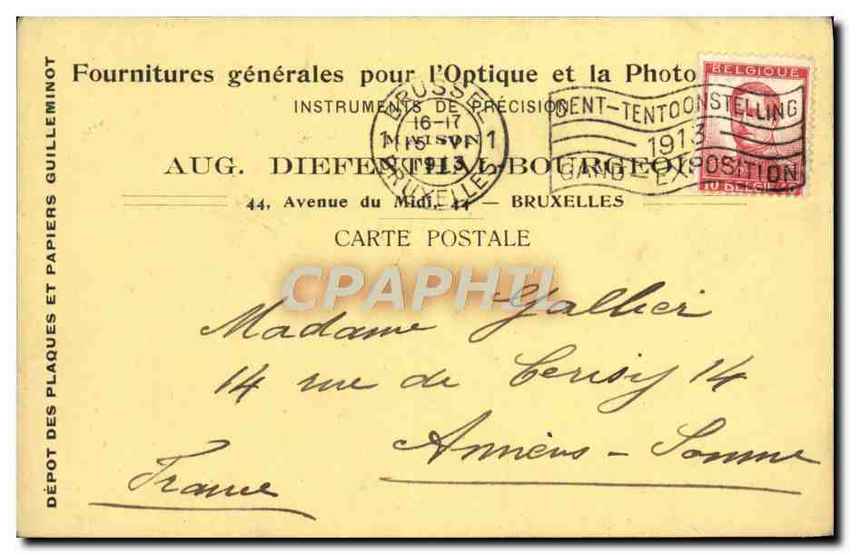 Entier Fournitures generale pour l'optique et la Photographie Avenue du Midi Bruxelles Optique