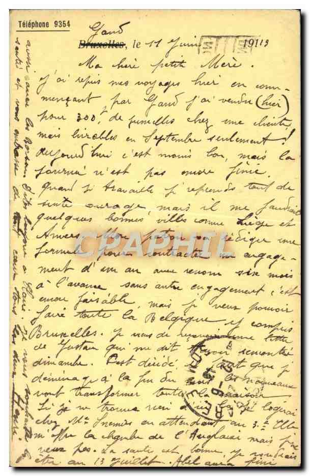 Entier Fournitures generale pour l'optique et la Photographie Avenue du Midi Bruxelles Optique — Back