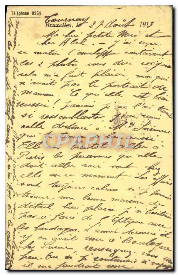 Entier Diefenthal Fournitures generale pour l'optique et la Photographie Avenue du Midi Bruxelles Optique — Back