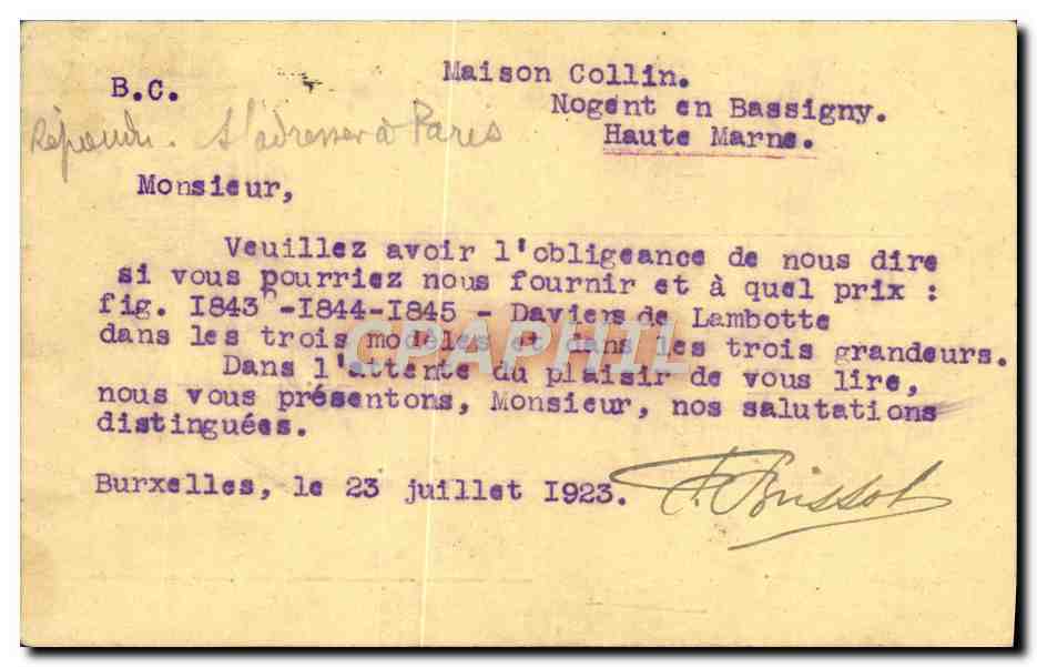 Entier L'Auxiliaire Medical Rue de l'hopital Bruxelles Chrirurgue  — Back