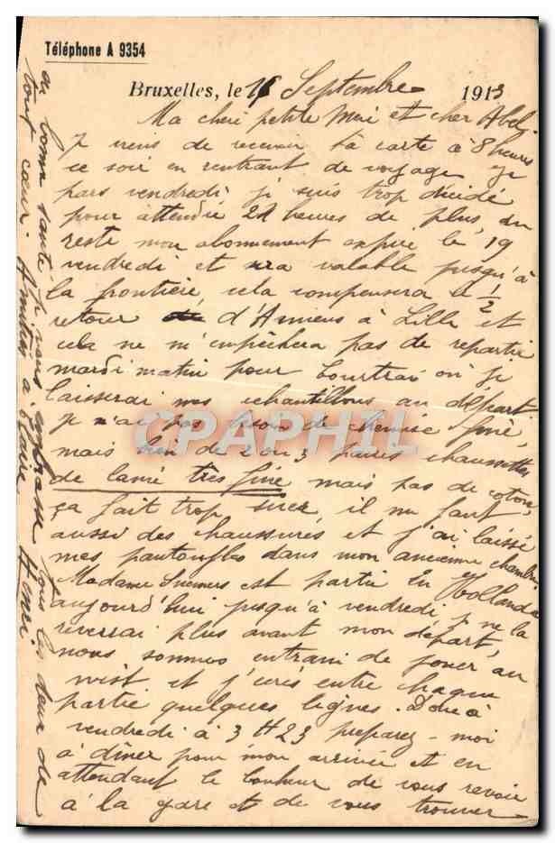 Entier Diefenthal Fournitures generale pour l'optique et la Photographie Avenue du Midi Bruxelles Optique — Back