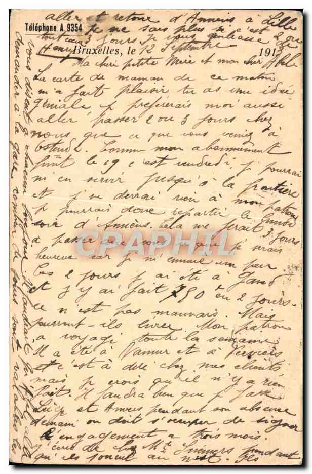 Entier Diefenthal Fournitures generale pour l'optique et la Photographie Avenue du Midi Bruxelles Optique — Back
