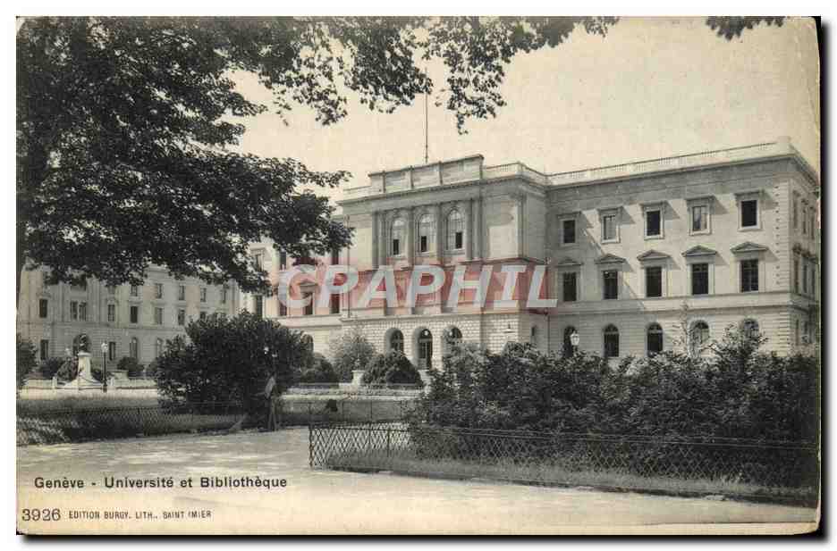CPA Geneve Universite Et Bibliotheque