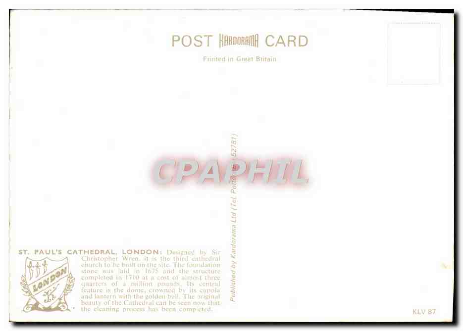 CPM St Paul's Cathedrale London  — Verso
