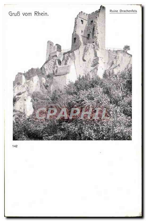 CPA Grub Vom Rhein Ruine Drachenfels