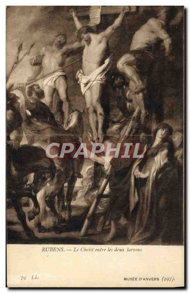 CPA Rubens Le Christ Entre Les Deux Larrons Musee d'Anvers