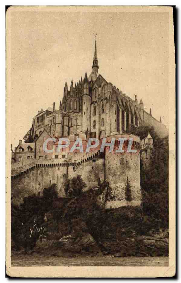CPA La Douce France Mont Saint Michel Les Remparts Et l'Abbaye