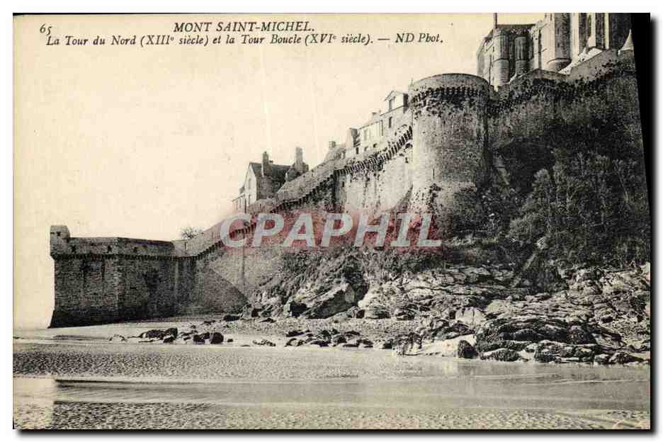 Mont Saint-Michel — La Tour du Nord (XIIIe siècle) et la Tour Boucle (XVIe siècle) — ND Pbot.
