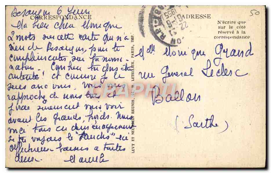 LE MONT-SAINT-MICHEL — Die Aumônerie — Verlag: L'Imprimerie de la République Française, Nr. 66 — Rückseite
