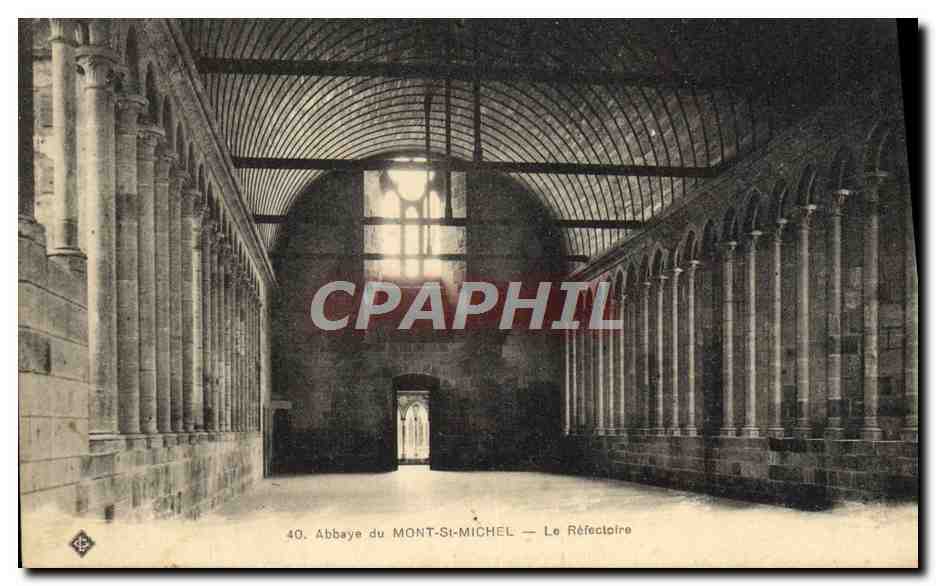 CPA Abbaye Du Mont Saint Michel Le Refectoire