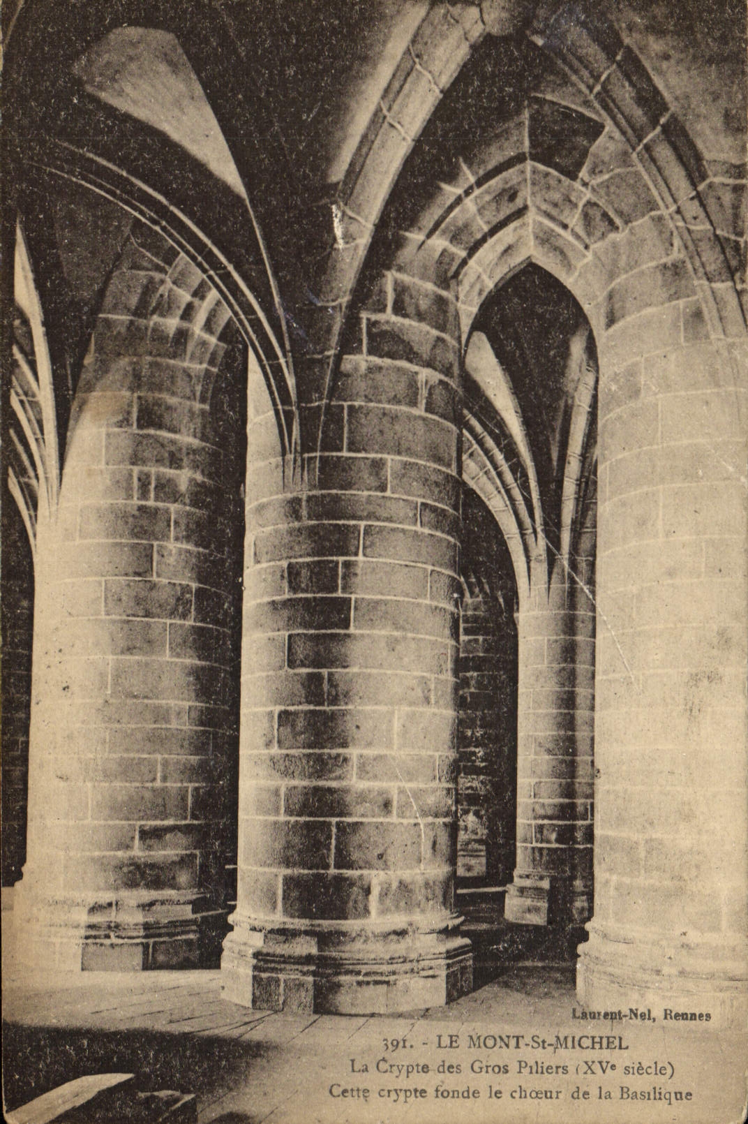 CPA Le Mont Saint Michel La Crypte Des Gros Piliers