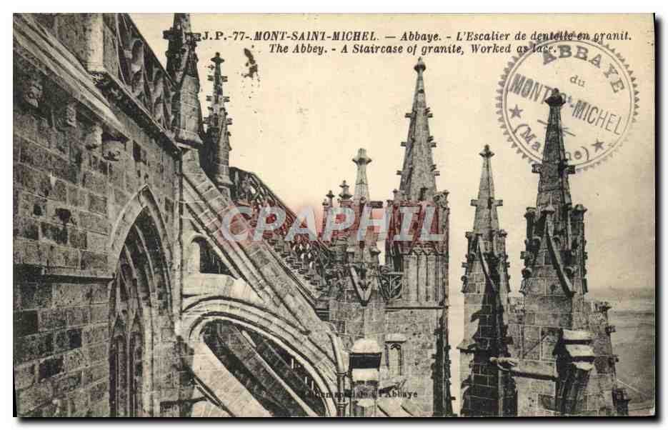 Mont-Saint-Michel — Die Granit-Lace-Treppe — J.P.-77 — Verleger unbekannt